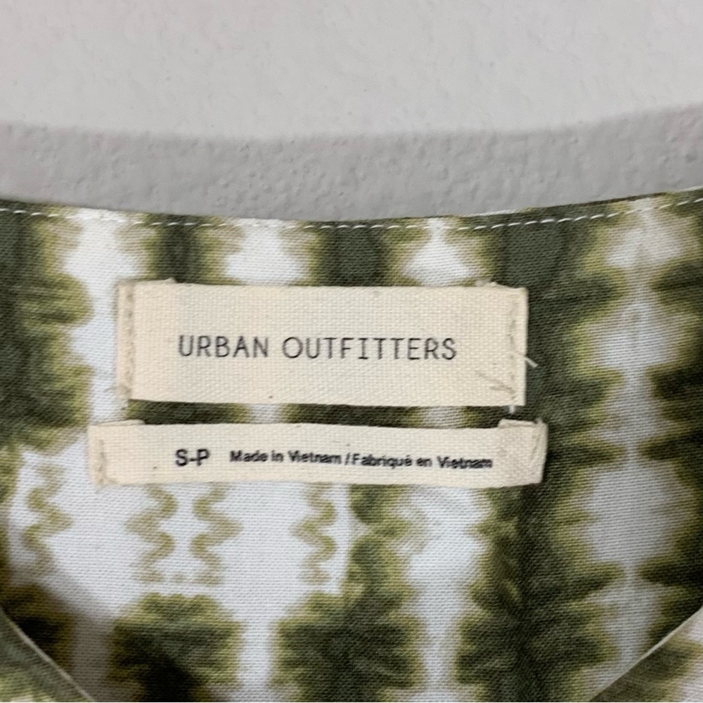 {Urban Outfitters} Green/White Vertical Striped Flowy Mini Sundress • Size S - Picture 6 of 7